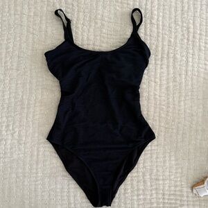 NWT fuller bust Black crinkle scoop back One-Piece Swimsuit